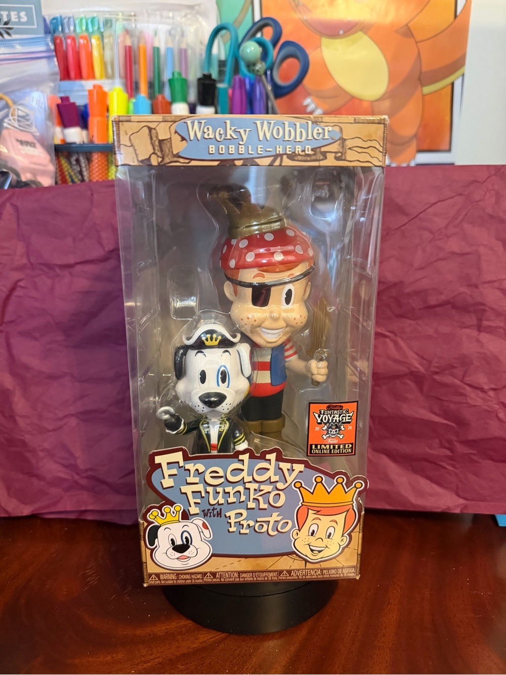 Freddy Funko with Proto Wacky Wobbler Bobble-Head - Red/White/Black